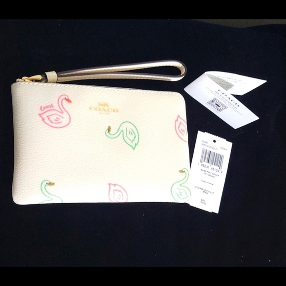 COACH, Colorful, Swan Leather Wristlet, NWT - Picture 2 of 7